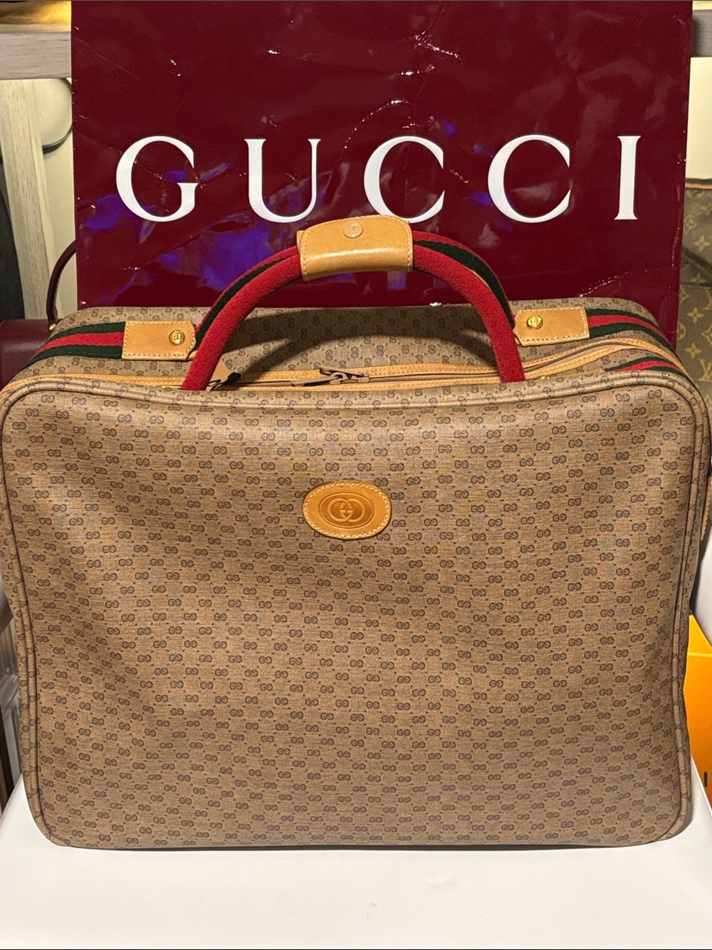 ✨Live Show Listing✨Gucci GG Monogram Travel Bag with Red & Green Web Handle
